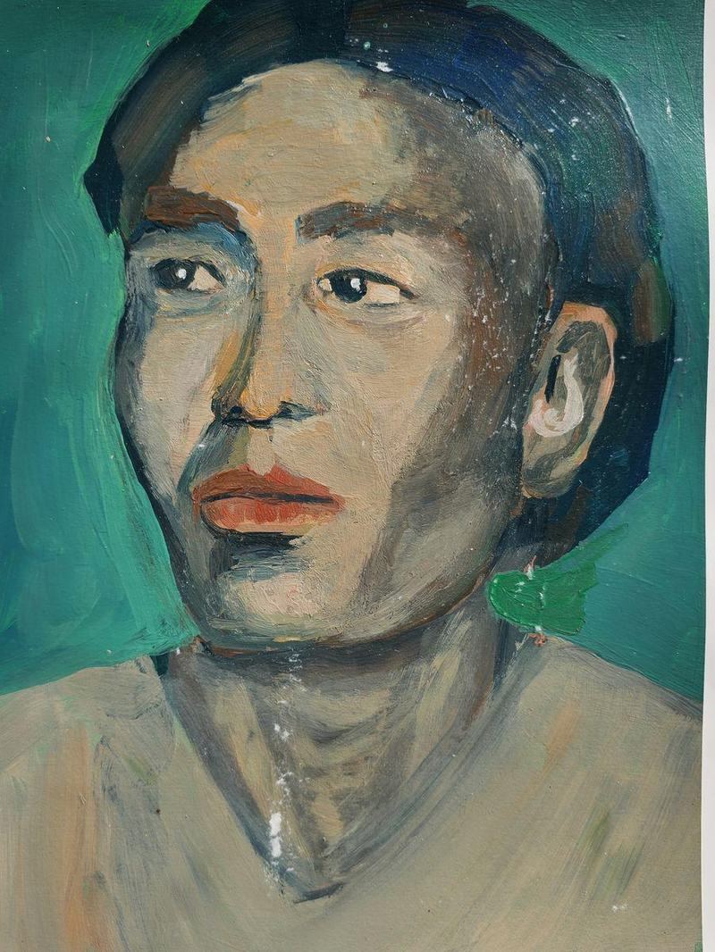 Portraitmalerei in Grün- und Erdtönen